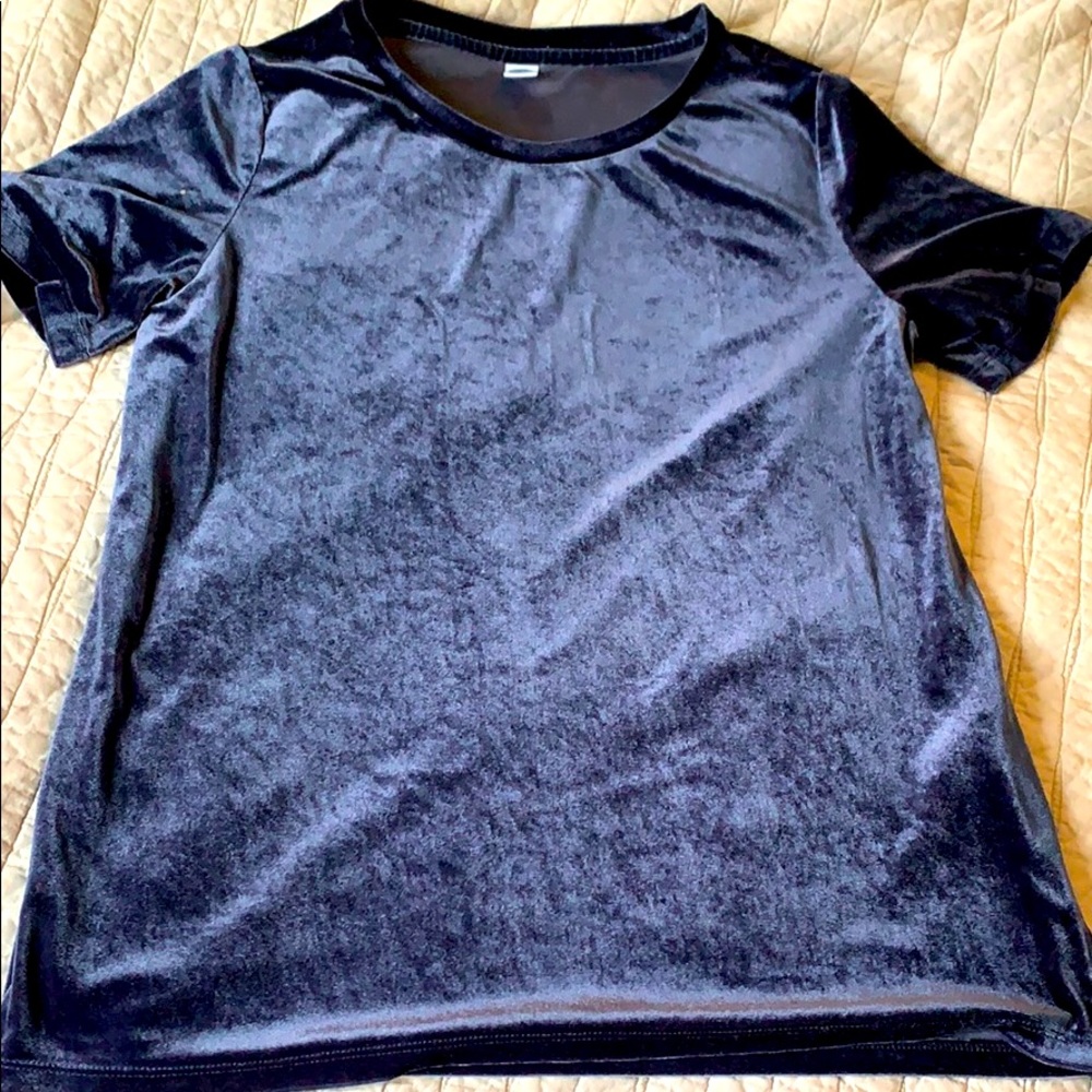 Blue velvet shirt